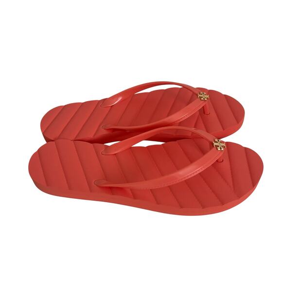 Tory Burch Kira Coral Crush Flip Flops Sandals Size 6M - Picture 3 of 8